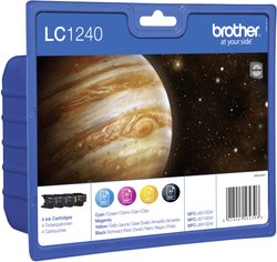 Brother atrament LC-1240 tusz oryginalny Combi-Pack Czarny, Cyjan, Magenta, Żółty LC1240VALBPDR