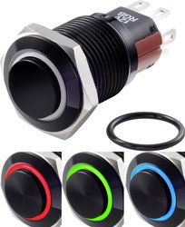 Przełącznik wciskany, wandaloodporny TRU COMPONENTS TC-GQ16-KH-11E/J/41RGB/12V/A TC-7495088, 16 mm, 48 V/DC, 2 A, 1 szt.