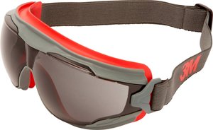 Okulary ochronne 3M Goggle Gear 500 G501V w kolorze szarym, szarym wyświetlania z szarym zamknięciem w kolorze szarym i tekstylnym (zdejmowany) 3M Goggle Gear 500 GG502SGAF Pełne okulary ochronne z zabezpieczeniem przeciw zaparowaniu czerwony, szary EN 16