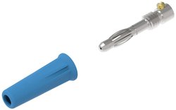 Wtyk bananowy ø4mm z przykręcaną izolatorem, kolor niebieski, złącze śrubowe M3 Electro PJP 1060-C-CD1-BL Listwa pin - męska 1 szt.
