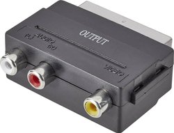 Przejściówka, adapter SCART, Cinch SpeaKa Professional SP-7870668, [1x złącze męskie SCART - 3x złącze żeńskie RCA/cinch]