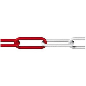 Łańcuch zabezpieczający z tworzywa sztucznego DH  Ø 10 mm, czerwony/biały, 6 m Warkocz czerwony, biały tworzywo sztuczne  dörner + helmer 128959 6 m