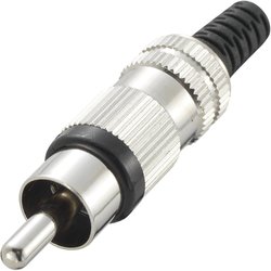 Złącze męskie RCA/Cinch TRU COMPONENTS 719282, niklowany, złącze męskie proste, 1 szt.