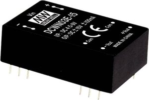 Przetwornice MEANWELL serii DC/DC DCWN03 DIP/DIL24 Obudowa Podwójne wyjście Stosunek napięcia wejściowego: 2:1 Moc: 3W regulowana Moduł przetwornicy DC/DC Mean Well DCWN03C-12 DCWN03C-12, 3 W, 125 mA, 1 szt.