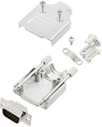 Zestaw listew męskich D-Sub TRU COMPONENTS TCMHDM09HDP15K 7709220, rzędy: 3, styki: 15, 180 °, 1 szt.