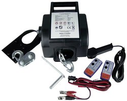 Wciągarka linowa radiowa 12 V, uciąg 1361/2722 kg z kołem pasowym Wciągarka linowa Berger & Schröter lb2000 boat