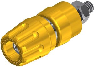 Gniazdo bananowe montażowe SKS Hirschmann PKI 10 A, izolowane, O 4 mm, 35 A, żółte
