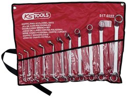 Zestaw kluczy oczkowych podwójnych, zagiętych, 11-częściowy 6-32mm Klucz oczkowy KS Tools 517.0222 517.0222 11 szt.