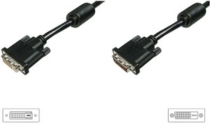 Przedłużacz DVI Digitus AK-320200-050-S, ze złączem śrubowym, 4.50 m