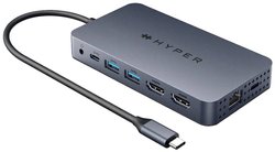 Stacja dokująca USB-C® Targus Stacja dokująca USB-C® Dual 4K HDMI 10-in-1 USB-C Hub Pasuje do produktów marki: Apple, uniwersalny  zasilanie USB-C®, zintegrowany czytnik kart