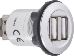 Podwójne gniazdo do zabudowy USB 2.0 TRU COMPONENTS USB-07 1229316, 1 szt.