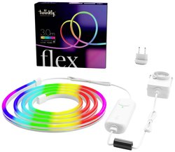 Inteligentny, elastyczny wąż LED FLEX z LED RGB, 3 metry, biały, WiFi, IP20 Taśma LED zestaw podstawowy Twinkly FLEX TWFL300STW-WEU 230 V   3 m