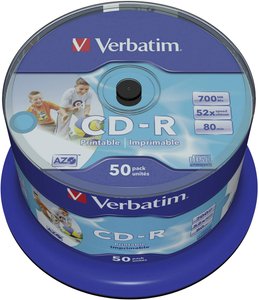 Płyta CD Verbatim, 52X, 700 MB, 80 min, zestaw 50 szt.