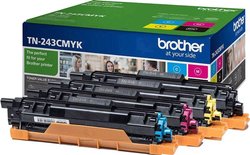Brother Toner, zestaw TN-243 Multipack Czarny, Cyjan, Magenta, Żółty tusz oryginalny 1000 strony Toner, zestaw Brother TN-243 Multipack 1 zest.