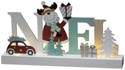 Konstsmide 3275-500 Figurka drewniana Zaprzęg św. Mikołaja ciepła biel LED ciepły biały  Timer, z przełącznikiem