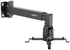 SPEAKA Professional SP-PWM-100 uchwyt ścienny do projektorów, krótkie ramię (max.) 60 cm, do 10 kg (czarny)  Uchwyt ścienny do projektora SpeaKa Professional SP-PWM-100, Obrotowy, 10 kg, czarny