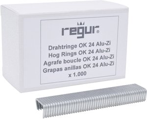 Regur OK 24 klipsy oczkowe alu-cynk  1 szt.  Regur  60718  Wymiary (D x S x W) 10 x 100 x 20 mm