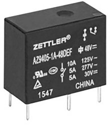 Przekaźnik drukowany Zettler Electronics AZ9405-1A-5DSEF, monostabilny, 1 cewka, 30 V/DC, 277 V/AC, 10 A, 1 szt.