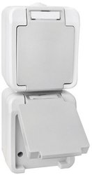 Gniazdo elektryczne podwójne Peranova 102437 jasnoszary, ciemnoszary