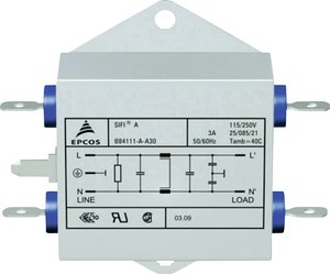 Filtr szumów TDK B84111AA30, 250 V/AC, 3 A, 1.5 mH