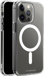 Vivanco Mag Steady Futerał backcase Apple iPhone 13 Pro przeźroczysty Ładowarka indukcyjna, Odporny na wstrząsy