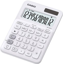 Casio MS-20UC  Kalkulator stołowy biały Wyświetlacz: 12 energią słoneczną, bateryjne (S x W x G) 105 x 23 x 149.5 mm