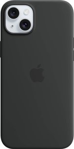 Apple Silicon Case MagSafe Futerał backcase Apple iPhone 15 Plus czarny Ładowarka indukcyjna, Odporny na wstrząsy