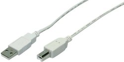 kabel USB 2.0 LogiLink CU0007 67712, [1x złącze męskie USB-A 2.0 - 1x złącze męskie USB-B 2.0], 1.80 m, szary