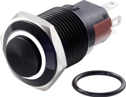 Przełącznik wciskany, wandaloodporny TRU COMPONENTS TC-GQ16-KH-11ZE/J/W/12V/A TC-7495104, 16 mm, 48 V/DC, 2 A, 1 szt.