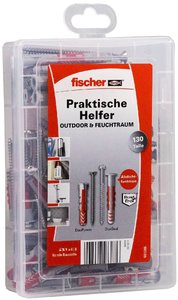 fischer Praktyczni pomocnicy na zewnątrz i w wilgotnych pomieszczeniach Zestaw kołków Fischer 561385 130 Teile