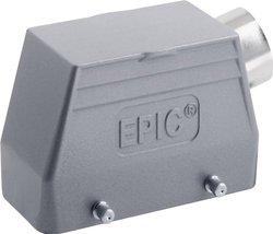 Obudowa wtyczki, boczne wejście kablowe, bolce pod klamrę podwójną, wersja niska, z kołnierzem, seria H-B 10 Obudowa typu Hood M25 EPIC® H-B 10 LAPP 19042100 1 szt.