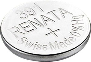 Bateria guzikowa, srebrowo-tlenkowa typ 391 Bateria guzikowa Renata 391, 1,55 V, 50 mA