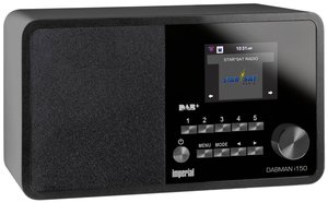 Kompaktowe radio hybrydowe do odbioru radia internetowego, DAB+, FM Radio internetowe Imperial DABMAN i150 Internet, DAB+, UKW  czarny