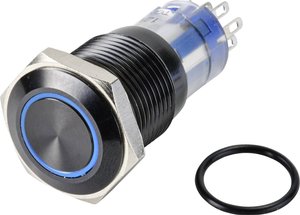 Przycisk TRU COMPONENTS LAS2GQH-22ZE/B/12V/A/P TC-9428212, 16 mm, 250 V, 3 A, 1 szt.