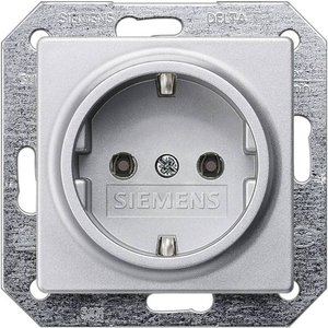 Siemens Osprzęt elektroinstalacyjny  Płytka przycisku Gniazdo z uziemieniem Delta aluminiowy (metaliczny) 5UB1931