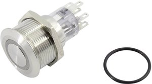 Przycisk TRU COMPONENTS TC-GQ22-A-22E/W/12V/S203 1602473, 22 mm, 250 V, 5 A, 1 szt.