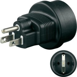 Przejściówka, adapter podróżny Goobay 95308, USA złącze 3-pin z uziemieniem
