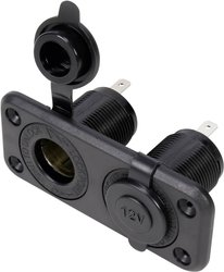 Gniazdo do zabudowy z nasadką ochronną i osłoną, Obciążalność prądu maks.=20 A