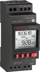 Müller 23826 Przekaźnik - sterownik czasowy na szynę DIN SC 18.20 easy 12V ACDC, cyfrowy, 2 kanały