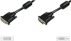 Przedłużacz DVI Digitus AK-320200-050-S, ze złączem śrubowym, 4.50 m