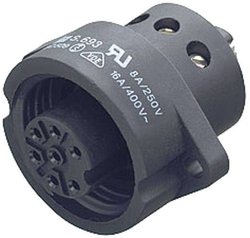 Złącze okrągłe binder 09-4228-00-07, Ilość styków: 6 + PE, 1 szt.