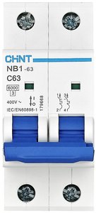 Wyłącznik automatyczny Chint NB1-63 2P C32 6kA DB 179663, 2 styki, 240 V, 415 V, 32 A