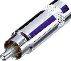 Wtyk Cinch seria NYS Rean AV NYS352, srebrny