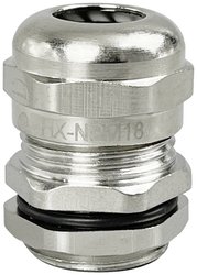 TRU COMPONENTS  Dławnica kablowa  M18  mosiądz (niklowany) Dławnica kablowa TRU COMPONENTS TC-10302828, 1 szt.