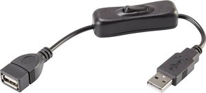 Kabel USB Renkforce, USB 2.0, Złącze męskie USB-A, Złącze żeńskie USB-A, 0.25 m