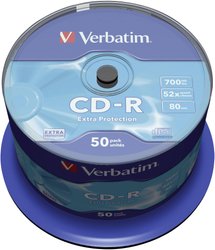 Płyta CD, Verbatim CD-R80, 700 MB, 52x, zestaw 50 szt.