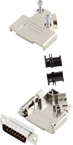 Zestaw listew męskich D-Sub encitech D45PK-M-15-DBP-K 6355-0009-02, rzędy: 2, styki: 15, 45 °, 1 zest.