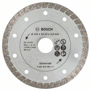 Diamentowa tarcza tnąca Turbo 125 mm do materiałów budowlanych Tarcza diamentowa TS Turbo Bosch, 125 mm