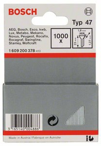 Gwoździe, typ 47, 1,8 x 1,27 x 23 mm, 1000 szt. Bosch Accessories 1609200378, N/A, 1000 szt.