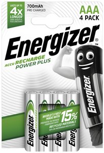 Akumulator AAA/R03 Energizer Power Plus HR03, NiMH, 700 mAh, 1.2 V, 4 szt.